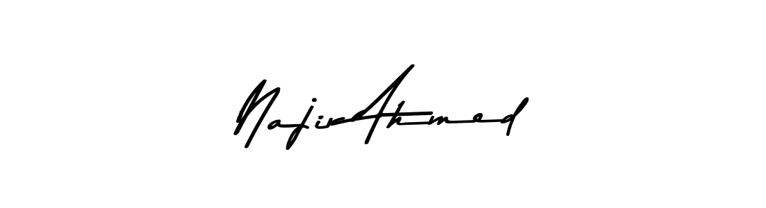 How to make Najir Ahmed name signature. Use Asem Kandis PERSONAL USE style for creating short signs online. This is the latest handwritten sign. Najir Ahmed signature style 9 images and pictures png