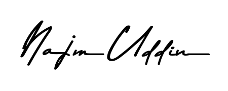 Designed for modern professionals: Najm Uddin name signature crafted with Asem Kandis PERSONAL USE script. Ready for digital PDF workflows. Najm Uddin signature style 9 images and pictures png