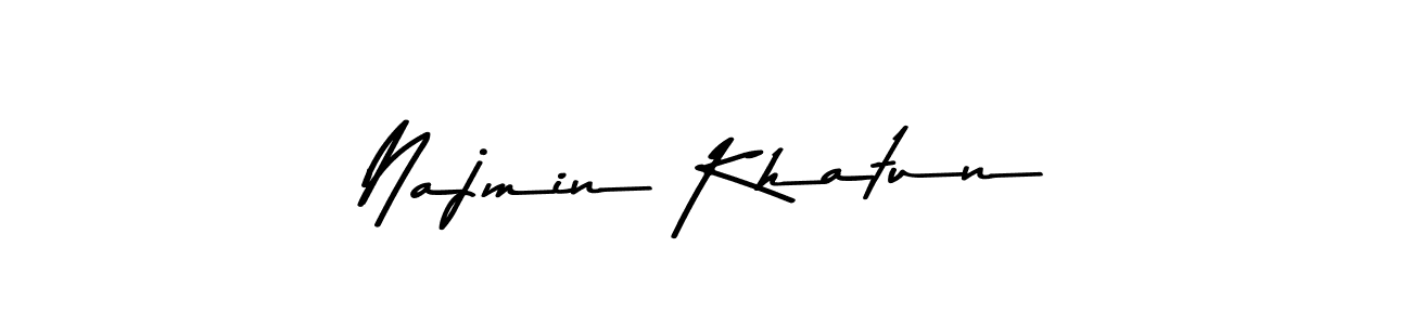 How to make Najmin Khatun name signature. Use Asem Kandis PERSONAL USE style for creating short signs online. This is the latest handwritten sign. Najmin Khatun signature style 9 images and pictures png