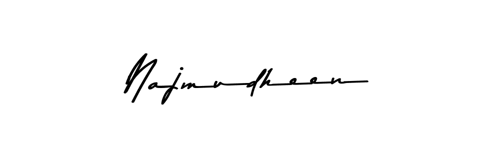 Create a beautiful signature design for name Najmudheen. With this signature (Asem Kandis PERSONAL USE) fonts, you can make a handwritten signature for free. Najmudheen signature style 9 images and pictures png