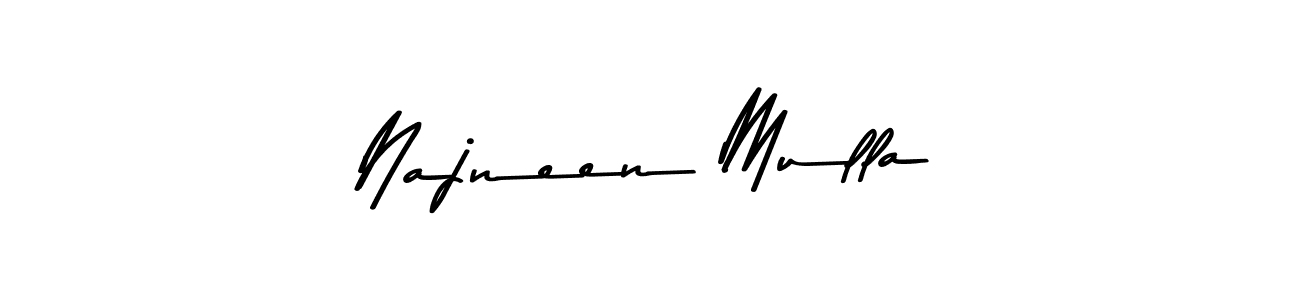 How to make Najneen Mulla name signature. Use Asem Kandis PERSONAL USE style for creating short signs online. This is the latest handwritten sign. Najneen Mulla signature style 9 images and pictures png