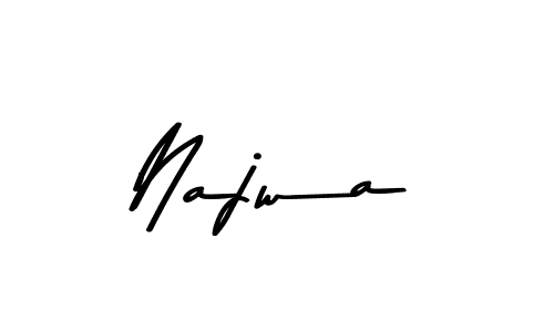 How to make Najwa name signature. Use Asem Kandis PERSONAL USE style for creating short signs online. This is the latest handwritten sign. Najwa signature style 9 images and pictures png