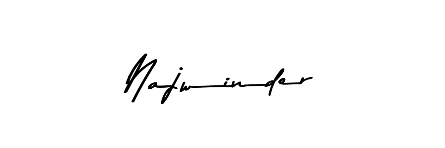 How to make Najwinder name signature. Use Asem Kandis PERSONAL USE style for creating short signs online. This is the latest handwritten sign. Najwinder signature style 9 images and pictures png