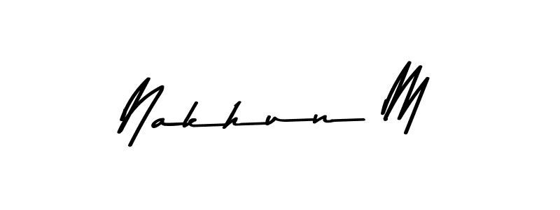 Here are the top 10 professional signature styles for the name Nakhun M. These are the best autograph styles you can use for your name. Nakhun M signature style 9 images and pictures png