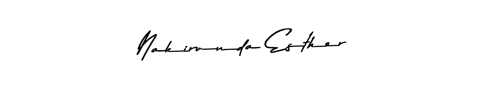 This is the best signature style for the Nakirunda Esther name. Also you like these signature font (Asem Kandis PERSONAL USE). Mix name signature. Nakirunda Esther signature style 9 images and pictures png