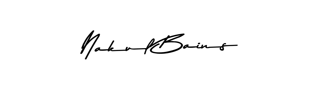 You can use this online signature creator to create a handwritten signature for the name Nakul Bains. This is the best online autograph maker. Nakul Bains signature style 9 images and pictures png