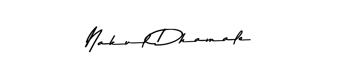 Create a beautiful signature design for name Nakul Dhamale. With this signature (Asem Kandis PERSONAL USE) fonts, you can make a handwritten signature for free. Nakul Dhamale signature style 9 images and pictures png