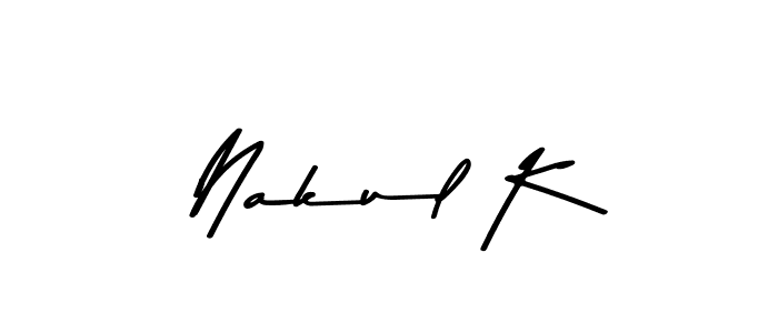 Make a beautiful signature design for name Nakul K. Use this online signature maker to create a handwritten signature for free. Nakul K signature style 9 images and pictures png