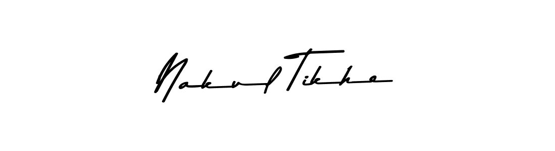 Nakul Tikhe stylish signature style. Best Handwritten Sign (Asem Kandis PERSONAL USE) for my name. Handwritten Signature Collection Ideas for my name Nakul Tikhe. Nakul Tikhe signature style 9 images and pictures png