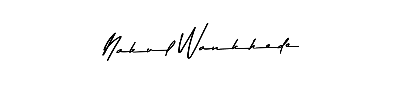 This is the best signature style for the Nakul Wankhede name. Also you like these signature font (Asem Kandis PERSONAL USE). Mix name signature. Nakul Wankhede signature style 9 images and pictures png