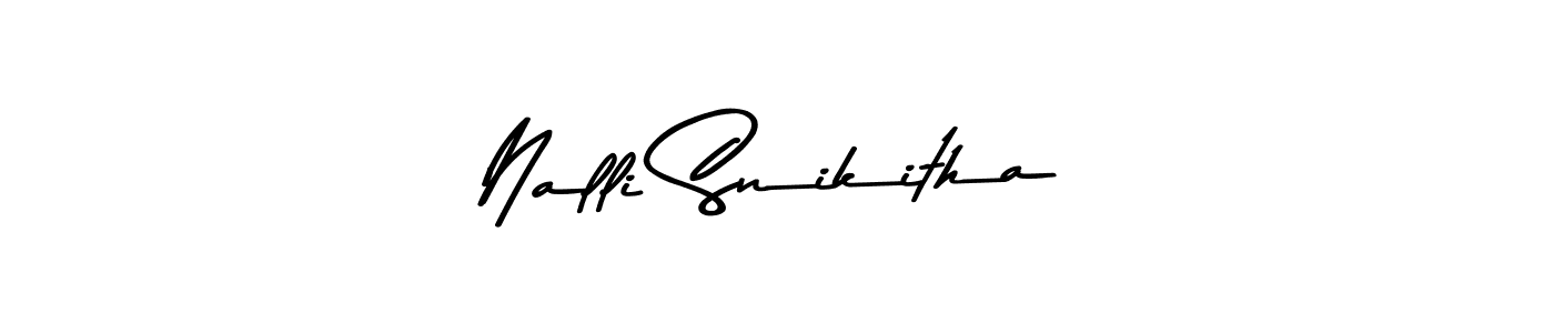 Use a signature maker to create a handwritten signature online. With this signature software, you can design (Asem Kandis PERSONAL USE) your own signature for name Nalli Snikitha. Nalli Snikitha signature style 9 images and pictures png