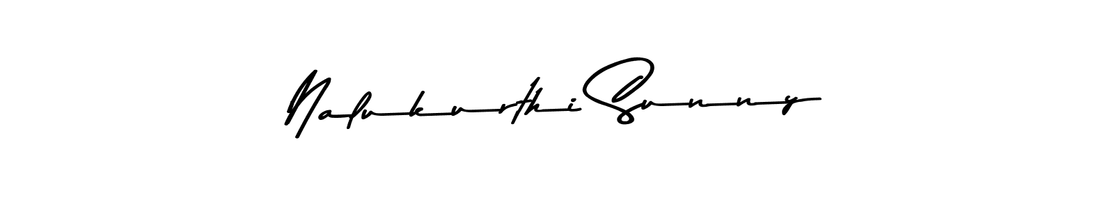 How to make Nalukurthi Sunny name signature. Use Asem Kandis PERSONAL USE style for creating short signs online. This is the latest handwritten sign. Nalukurthi Sunny signature style 9 images and pictures png