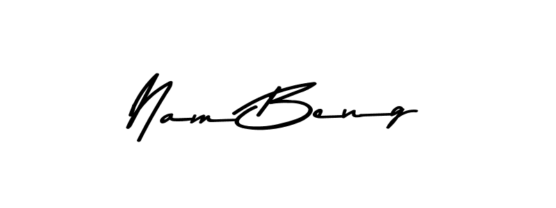 How to make Nam Beng name signature. Use Asem Kandis PERSONAL USE style for creating short signs online. This is the latest handwritten sign. Nam Beng signature style 9 images and pictures png
