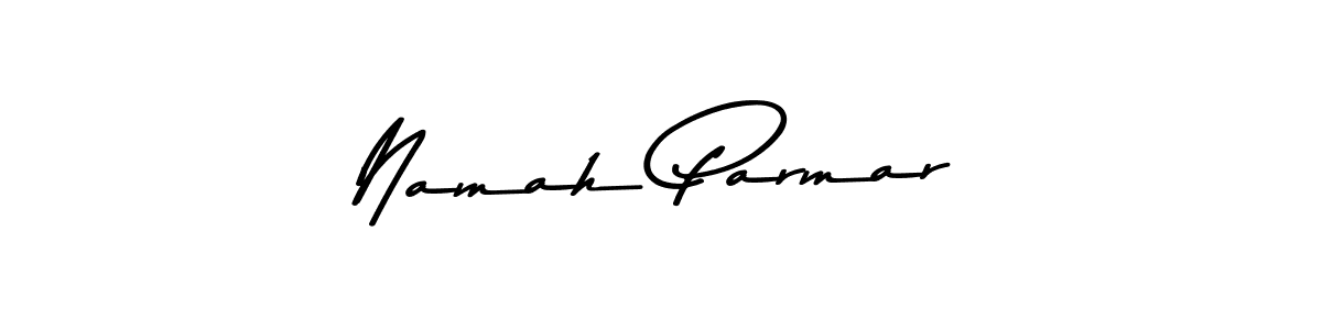 How to make Namah Parmar name signature. Use Asem Kandis PERSONAL USE style for creating short signs online. This is the latest handwritten sign. Namah Parmar signature style 9 images and pictures png