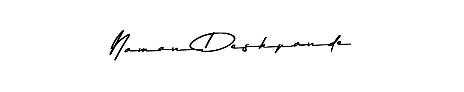 Make a beautiful signature design for name Naman Deshpande. With this signature (Asem Kandis PERSONAL USE) style, you can create a handwritten signature for free. Naman Deshpande signature style 9 images and pictures png