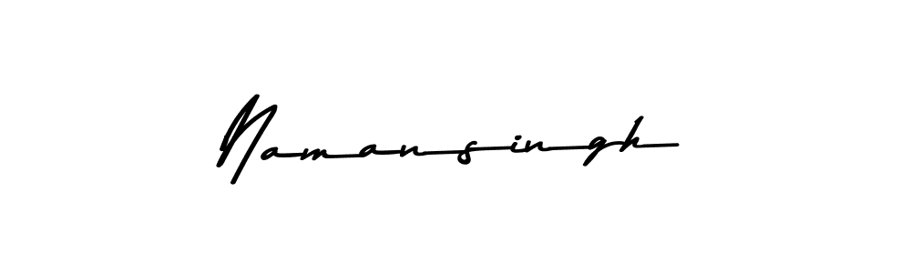 How to make Namansingh name signature. Use Asem Kandis PERSONAL USE style for creating short signs online. This is the latest handwritten sign. Namansingh signature style 9 images and pictures png