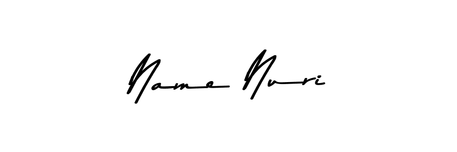 How to make Name Nuri name signature. Use Asem Kandis PERSONAL USE style for creating short signs online. This is the latest handwritten sign. Name Nuri signature style 9 images and pictures png