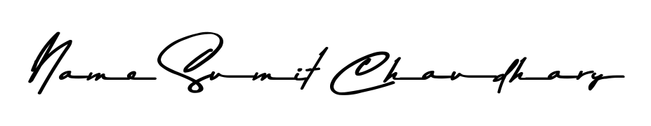 Practice writing Name Sumit Chaudhary with the flow of Asem Kandis PERSONAL USE lettering. A fantastic source of inspiration for developing your personal signature style. Name Sumit Chaudhary signature style 9 images and pictures png