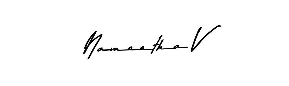 Make a beautiful signature design for name Nameetha V. Use this online signature maker to create a handwritten signature for free. Nameetha V signature style 9 images and pictures png