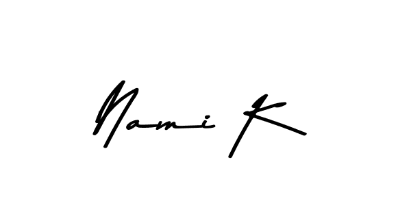 Create a beautiful signature design for name Nami K. With this signature (Asem Kandis PERSONAL USE) fonts, you can make a handwritten signature for free. Nami K signature style 9 images and pictures png