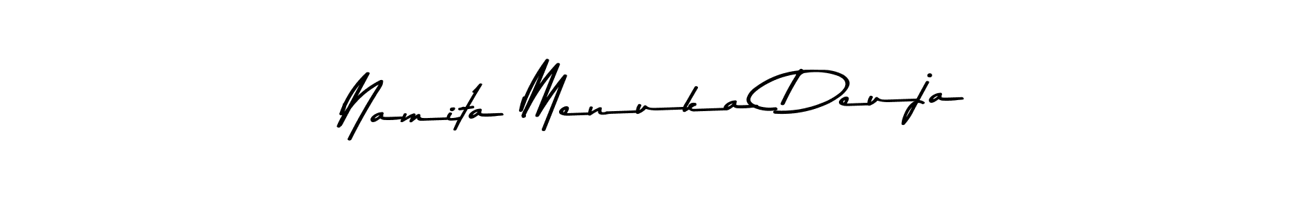 You should practise on your own different ways (Asem Kandis PERSONAL USE) to write your name (Namita Menuka Deuja) in signature. don't let someone else do it for you. Namita Menuka Deuja signature style 9 images and pictures png