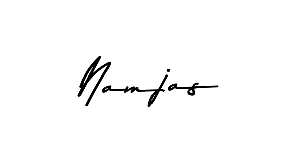 Create a beautiful signature design for name Namjas. With this signature (Asem Kandis PERSONAL USE) fonts, you can make a handwritten signature for free. Namjas signature style 9 images and pictures png