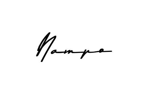 Design your own signature with our free online signature maker. With this signature software, you can create a handwritten (Asem Kandis PERSONAL USE) signature for name Nampo. Nampo signature style 9 images and pictures png