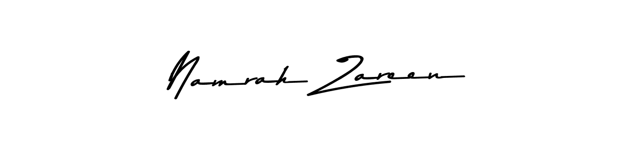 Create a beautiful signature design for name Namrah Zareen. With this signature (Asem Kandis PERSONAL USE) fonts, you can make a handwritten signature for free. Namrah Zareen signature style 9 images and pictures png