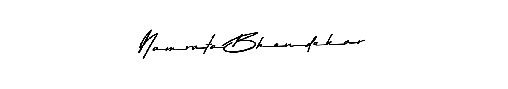 Create a beautiful signature design for name Namrata Bhondekar. With this signature (Asem Kandis PERSONAL USE) fonts, you can make a handwritten signature for free. Namrata Bhondekar signature style 9 images and pictures png