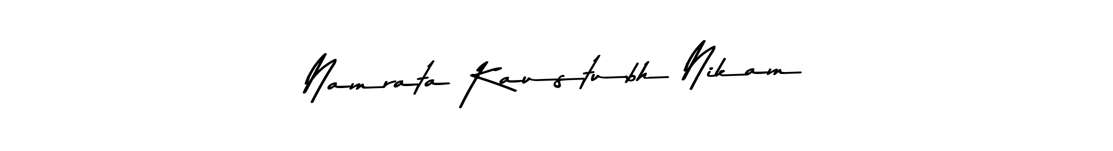 This is the best signature style for the Namrata Kaustubh Nikam name. Also you like these signature font (Asem Kandis PERSONAL USE). Mix name signature. Namrata Kaustubh Nikam signature style 9 images and pictures png