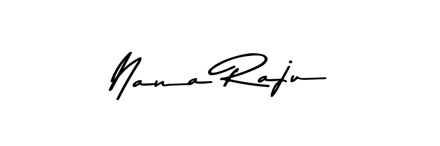 How to make Nana Raju name signature. Use Asem Kandis PERSONAL USE style for creating short signs online. This is the latest handwritten sign. Nana Raju signature style 9 images and pictures png