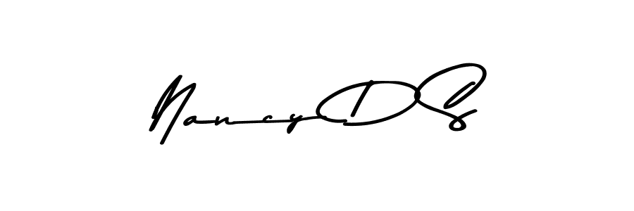 How to make Nancy D S name signature. Use Asem Kandis PERSONAL USE style for creating short signs online. This is the latest handwritten sign. Nancy D S signature style 9 images and pictures png