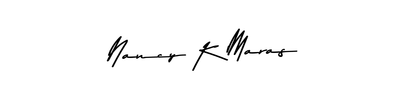 Create a beautiful signature design for name Nancy K Maras. With this signature (Asem Kandis PERSONAL USE) fonts, you can make a handwritten signature for free. Nancy K Maras signature style 9 images and pictures png