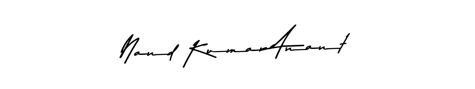 The best way (Asem Kandis PERSONAL USE) to make a short signature is to pick only two or three words in your name. The name Nand Kumar Anant include a total of six letters. For converting this name. Nand Kumar Anant signature style 9 images and pictures png