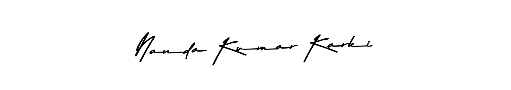 Use a signature maker to create a handwritten signature online. With this signature software, you can design (Asem Kandis PERSONAL USE) your own signature for name Nanda Kumar Karki. Nanda Kumar Karki signature style 9 images and pictures png