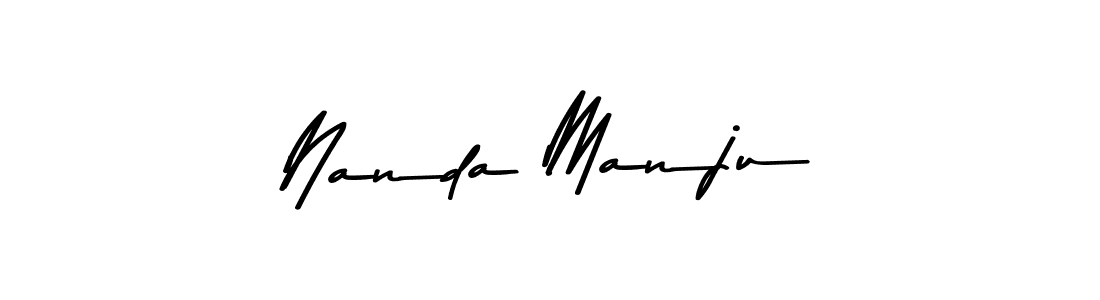 Use a signature maker to create a handwritten signature online. With this signature software, you can design (Asem Kandis PERSONAL USE) your own signature for name Nanda Manju. Nanda Manju signature style 9 images and pictures png