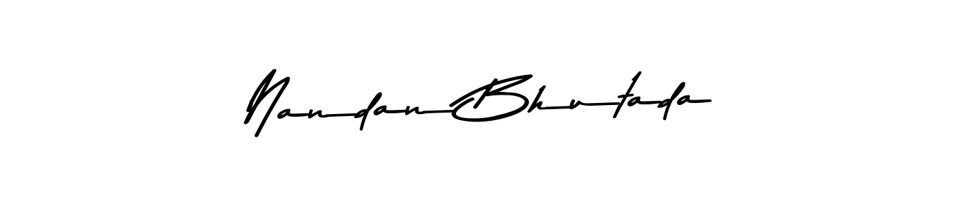 Design your own signature with our free online signature maker. With this signature software, you can create a handwritten (Asem Kandis PERSONAL USE) signature for name Nandan Bhutada. Nandan Bhutada signature style 9 images and pictures png