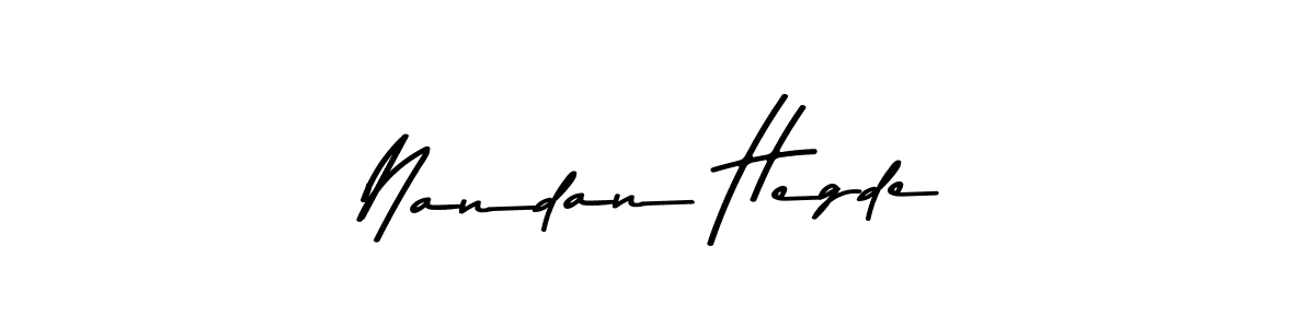 How to make Nandan Hegde name signature. Use Asem Kandis PERSONAL USE style for creating short signs online. This is the latest handwritten sign. Nandan Hegde signature style 9 images and pictures png