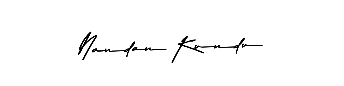 How to make Nandan Kundu name signature. Use Asem Kandis PERSONAL USE style for creating short signs online. This is the latest handwritten sign. Nandan Kundu signature style 9 images and pictures png