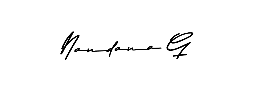 Nandana G stylish signature style. Best Handwritten Sign (Asem Kandis PERSONAL USE) for my name. Handwritten Signature Collection Ideas for my name Nandana G. Nandana G signature style 9 images and pictures png