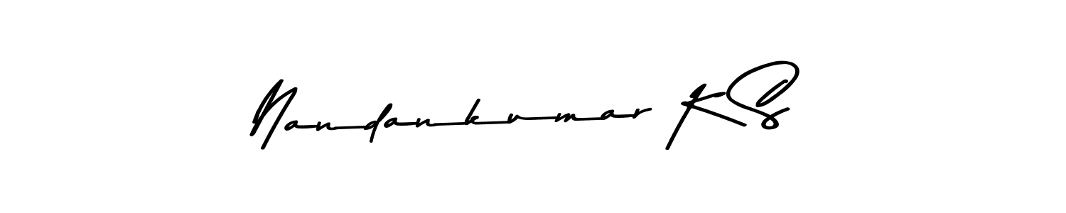 The best way (Asem Kandis PERSONAL USE) to make a short signature is to pick only two or three words in your name. The name Nandankumar K S include a total of six letters. For converting this name. Nandankumar K S signature style 9 images and pictures png