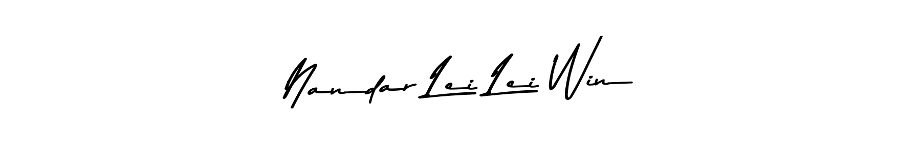 Use a signature maker to create a handwritten signature online. With this signature software, you can design (Asem Kandis PERSONAL USE) your own signature for name Nandar Lei Lei Win. Nandar Lei Lei Win signature style 9 images and pictures png