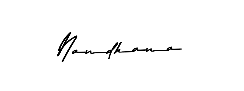 Nandhana stylish signature style. Best Handwritten Sign (Asem Kandis PERSONAL USE) for my name. Handwritten Signature Collection Ideas for my name Nandhana. Nandhana signature style 9 images and pictures png