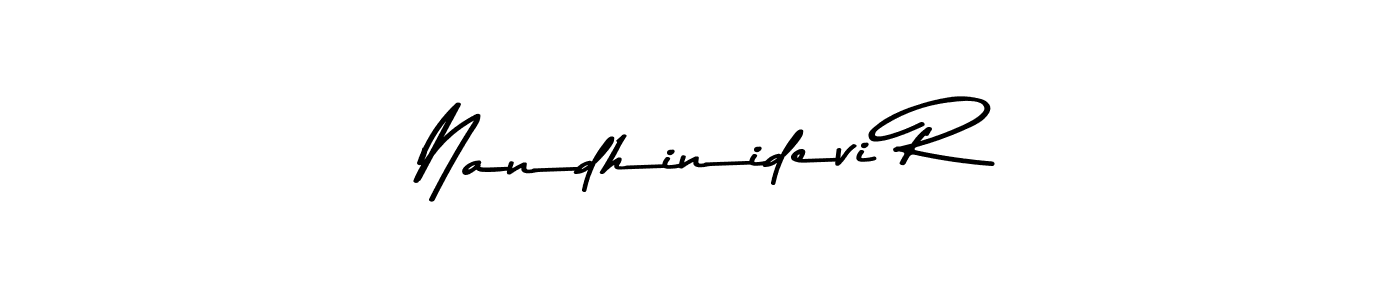 Asem Kandis PERSONAL USE is a professional signature style that is perfect for those who want to add a touch of class to their signature. It is also a great choice for those who want to make their signature more unique. Get Nandhinidevi R name to fancy signature for free. Nandhinidevi R signature style 9 images and pictures png