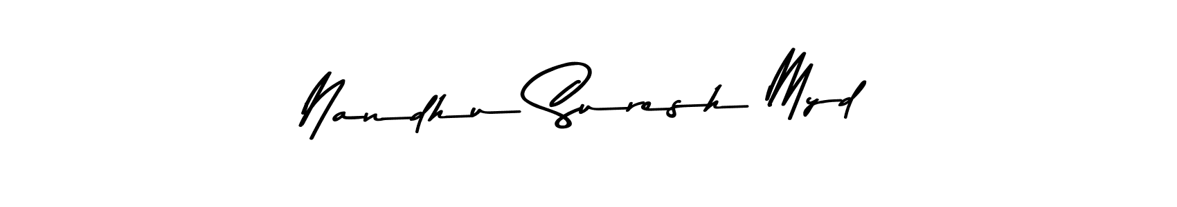 Similarly Asem Kandis PERSONAL USE is the best handwritten signature design. Signature creator online .You can use it as an online autograph creator for name Nandhu Suresh Myd. Nandhu Suresh Myd signature style 9 images and pictures png