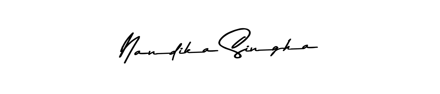 Make a beautiful signature design for name Nandika Singha. With this signature (Asem Kandis PERSONAL USE) style, you can create a handwritten signature for free. Nandika Singha signature style 9 images and pictures png