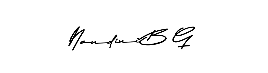 The best way (Asem Kandis PERSONAL USE) to make a short signature is to pick only two or three words in your name. The name Nandini B G include a total of six letters. For converting this name. Nandini B G signature style 9 images and pictures png