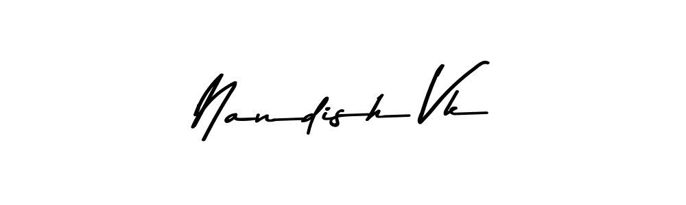 Nandish Vk stylish signature style. Best Handwritten Sign (Asem Kandis PERSONAL USE) for my name. Handwritten Signature Collection Ideas for my name Nandish Vk. Nandish Vk signature style 9 images and pictures png