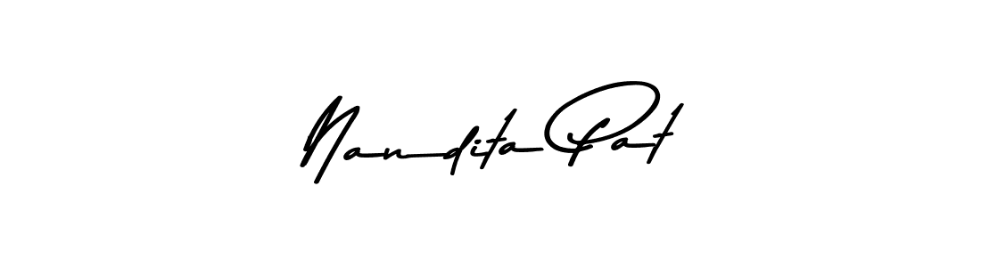 How to make Nandita Pat name signature. Use Asem Kandis PERSONAL USE style for creating short signs online. This is the latest handwritten sign. Nandita Pat signature style 9 images and pictures png