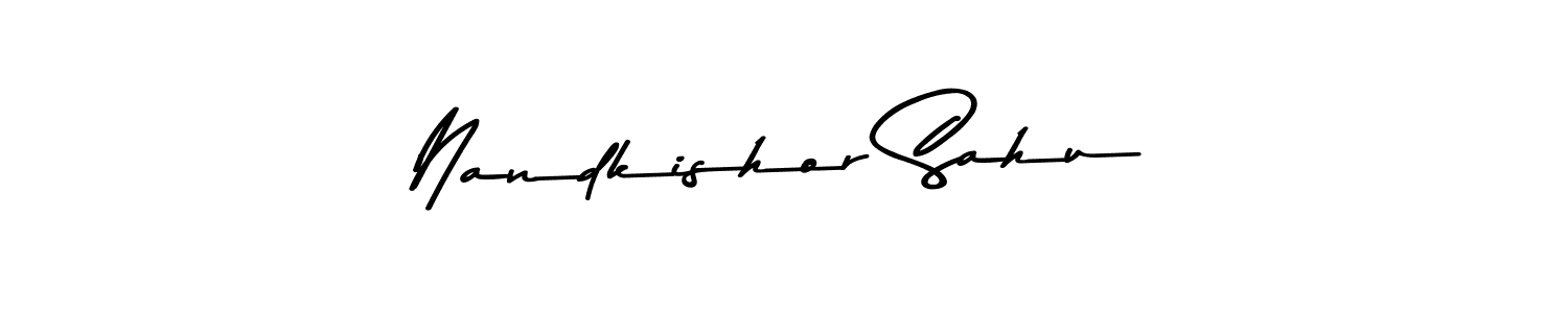 Use a signature maker to create a handwritten signature online. With this signature software, you can design (Asem Kandis PERSONAL USE) your own signature for name Nandkishor Sahu. Nandkishor Sahu signature style 9 images and pictures png